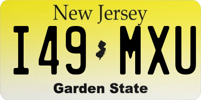 NJ license plate I49MXU