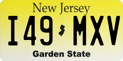 NJ license plate I49MXV
