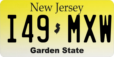 NJ license plate I49MXW