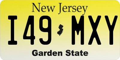 NJ license plate I49MXY