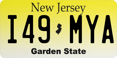 NJ license plate I49MYA