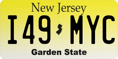 NJ license plate I49MYC