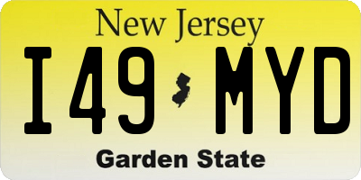 NJ license plate I49MYD