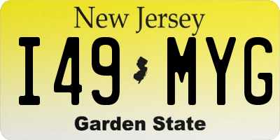 NJ license plate I49MYG