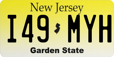 NJ license plate I49MYH