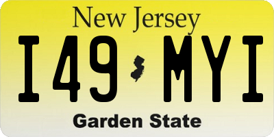 NJ license plate I49MYI