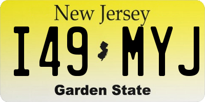 NJ license plate I49MYJ