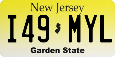 NJ license plate I49MYL