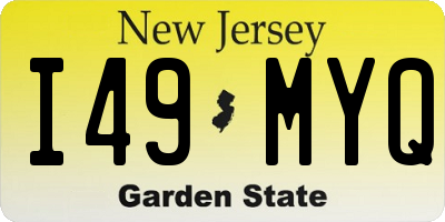 NJ license plate I49MYQ