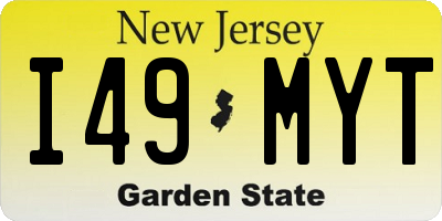 NJ license plate I49MYT