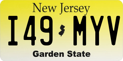 NJ license plate I49MYV