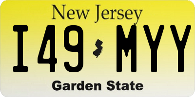 NJ license plate I49MYY
