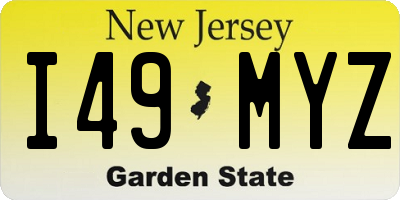 NJ license plate I49MYZ
