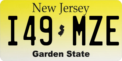 NJ license plate I49MZE
