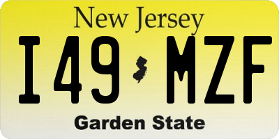 NJ license plate I49MZF