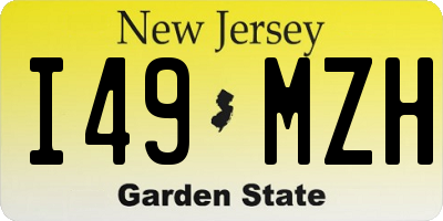NJ license plate I49MZH