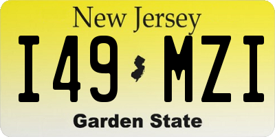 NJ license plate I49MZI