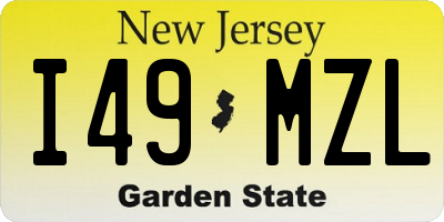 NJ license plate I49MZL
