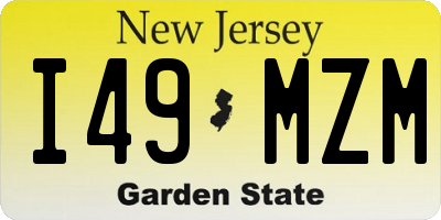 NJ license plate I49MZM