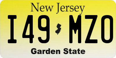 NJ license plate I49MZO