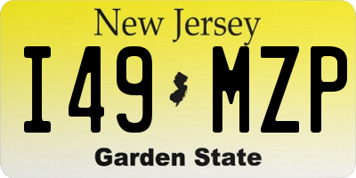 NJ license plate I49MZP