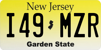 NJ license plate I49MZR