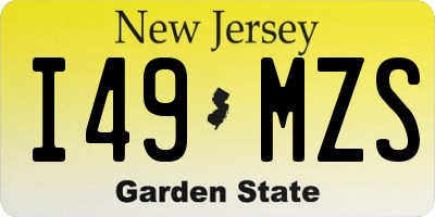 NJ license plate I49MZS