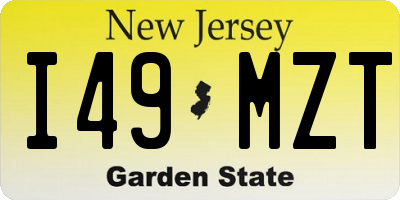 NJ license plate I49MZT