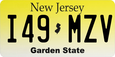 NJ license plate I49MZV