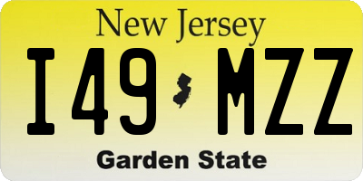 NJ license plate I49MZZ