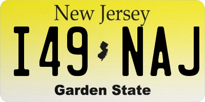 NJ license plate I49NAJ