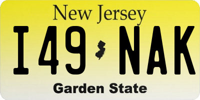 NJ license plate I49NAK