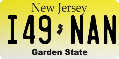 NJ license plate I49NAN