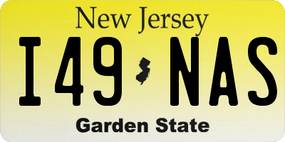 NJ license plate I49NAS