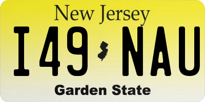 NJ license plate I49NAU