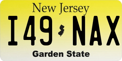 NJ license plate I49NAX