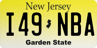 NJ license plate I49NBA