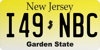 NJ license plate I49NBC