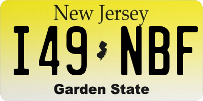 NJ license plate I49NBF