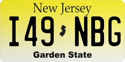 NJ license plate I49NBG