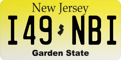 NJ license plate I49NBI