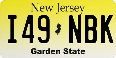 NJ license plate I49NBK