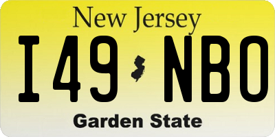 NJ license plate I49NBO