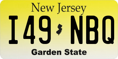NJ license plate I49NBQ