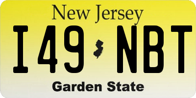 NJ license plate I49NBT