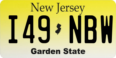 NJ license plate I49NBW