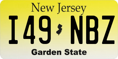 NJ license plate I49NBZ