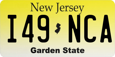 NJ license plate I49NCA