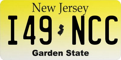 NJ license plate I49NCC