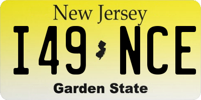 NJ license plate I49NCE